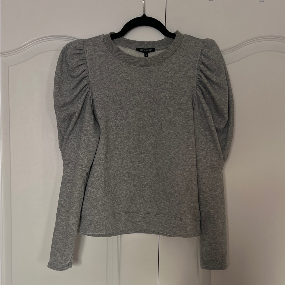CQ by CQ gray Fay Puff sleeve sweatshirt top size S